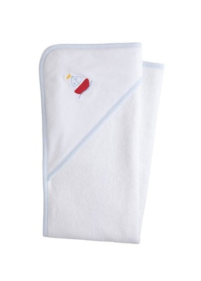 seguridadindustrialcr terry cloth baby towel, hooded towel with embroidered sailboat