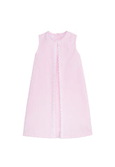 classic childrens clothing girls shift dress in light pink twill with ric rac trim