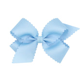 medium scallop hair bow light blue weeones bows