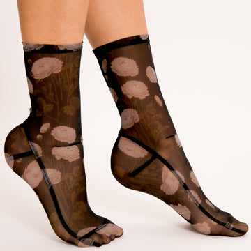 Darner Caramel Tulips Floral Mesh Socks – Darner Socks