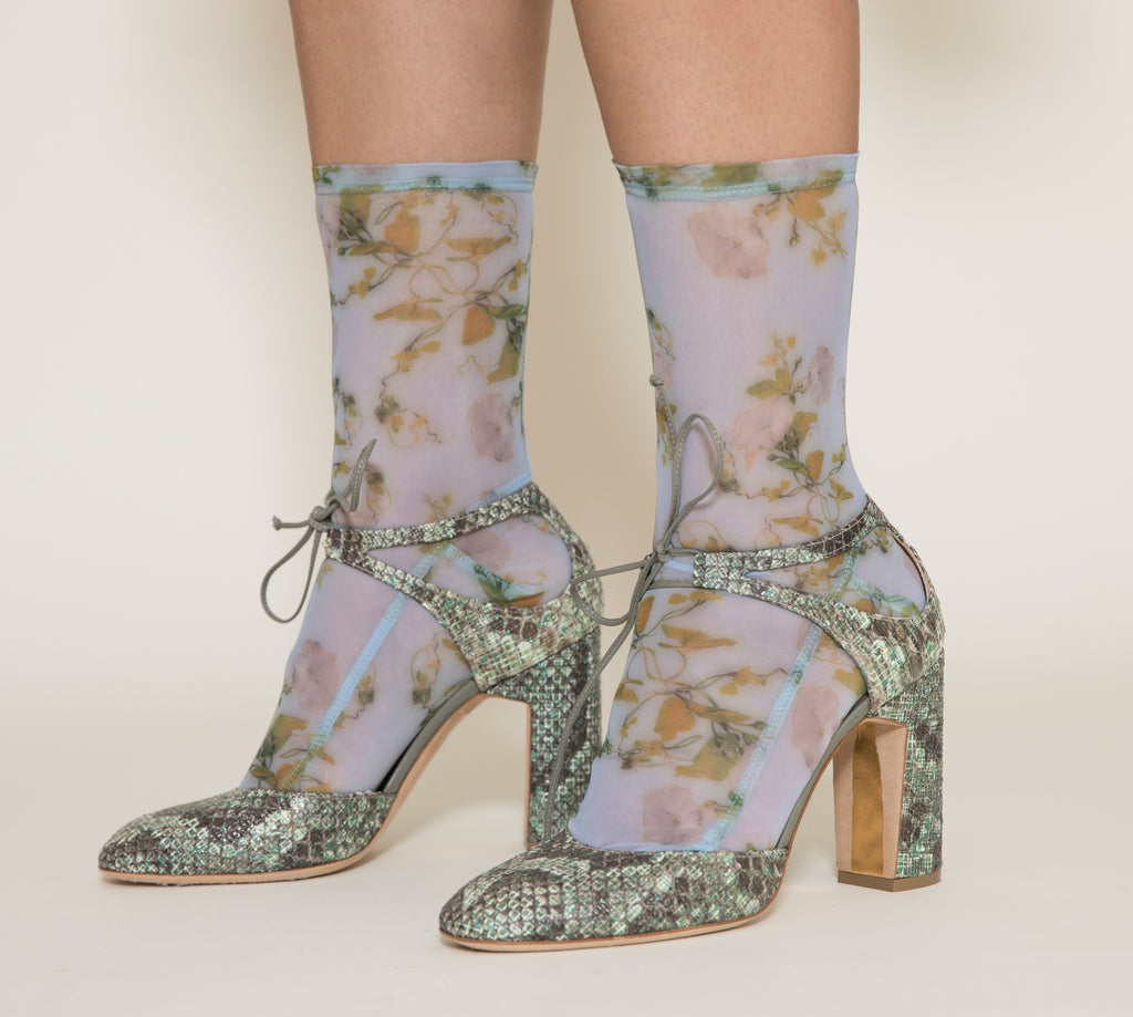 mesh socks with heels