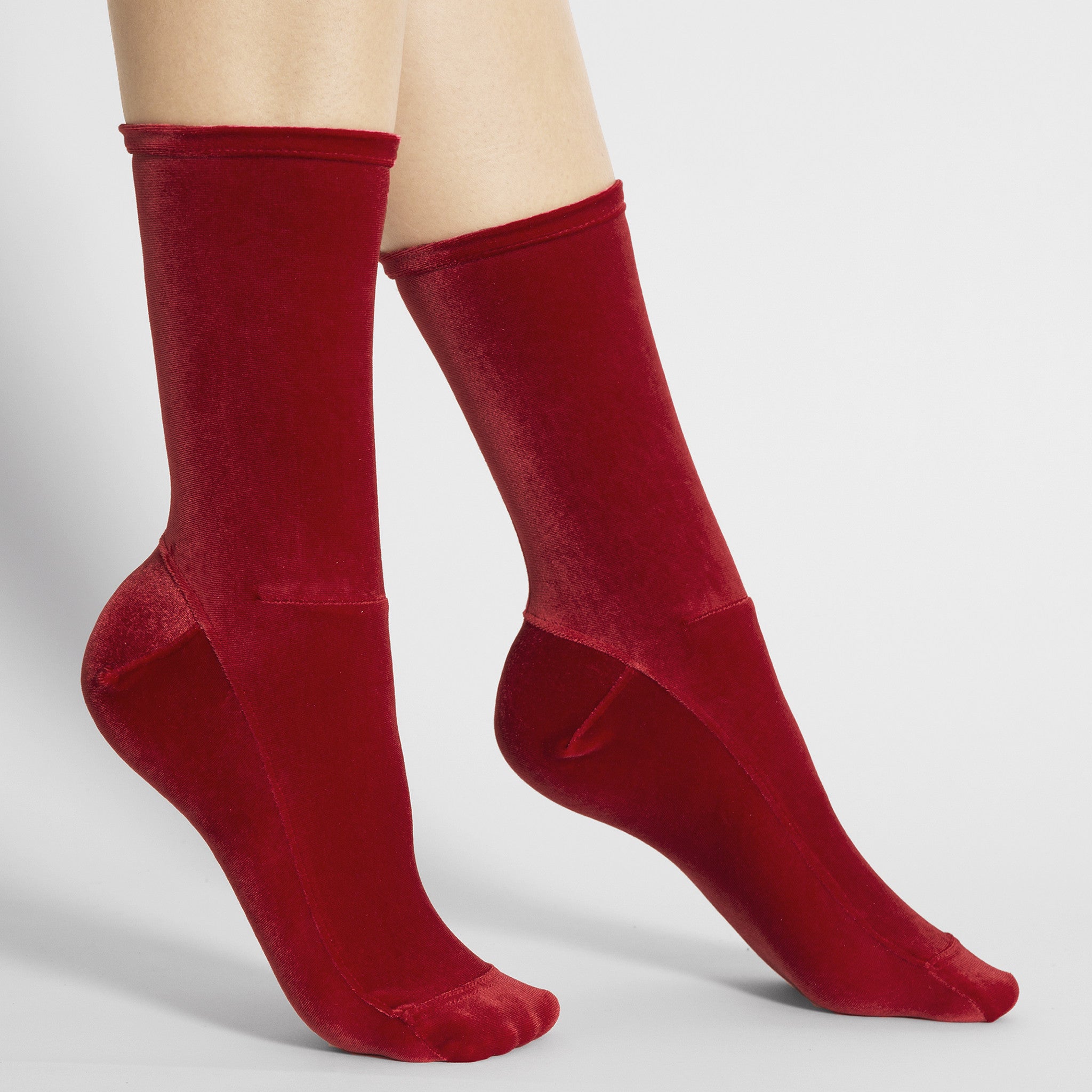 Darner Scarlet Red Velvet Socks