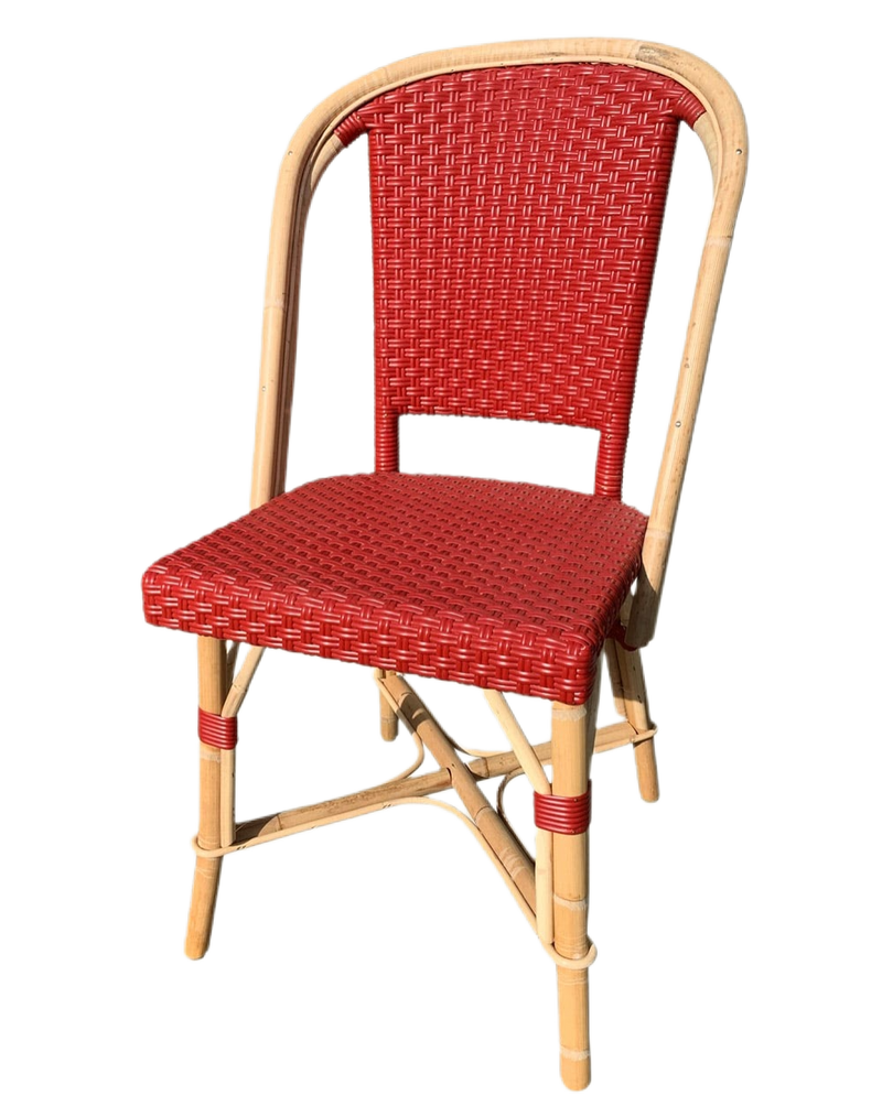 red bistro chairs