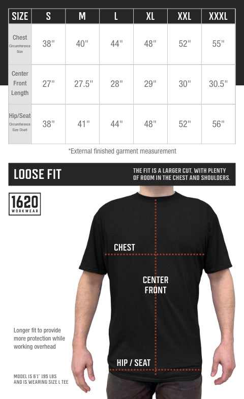 NYCO Work T-Shirt Sizing and Fit
