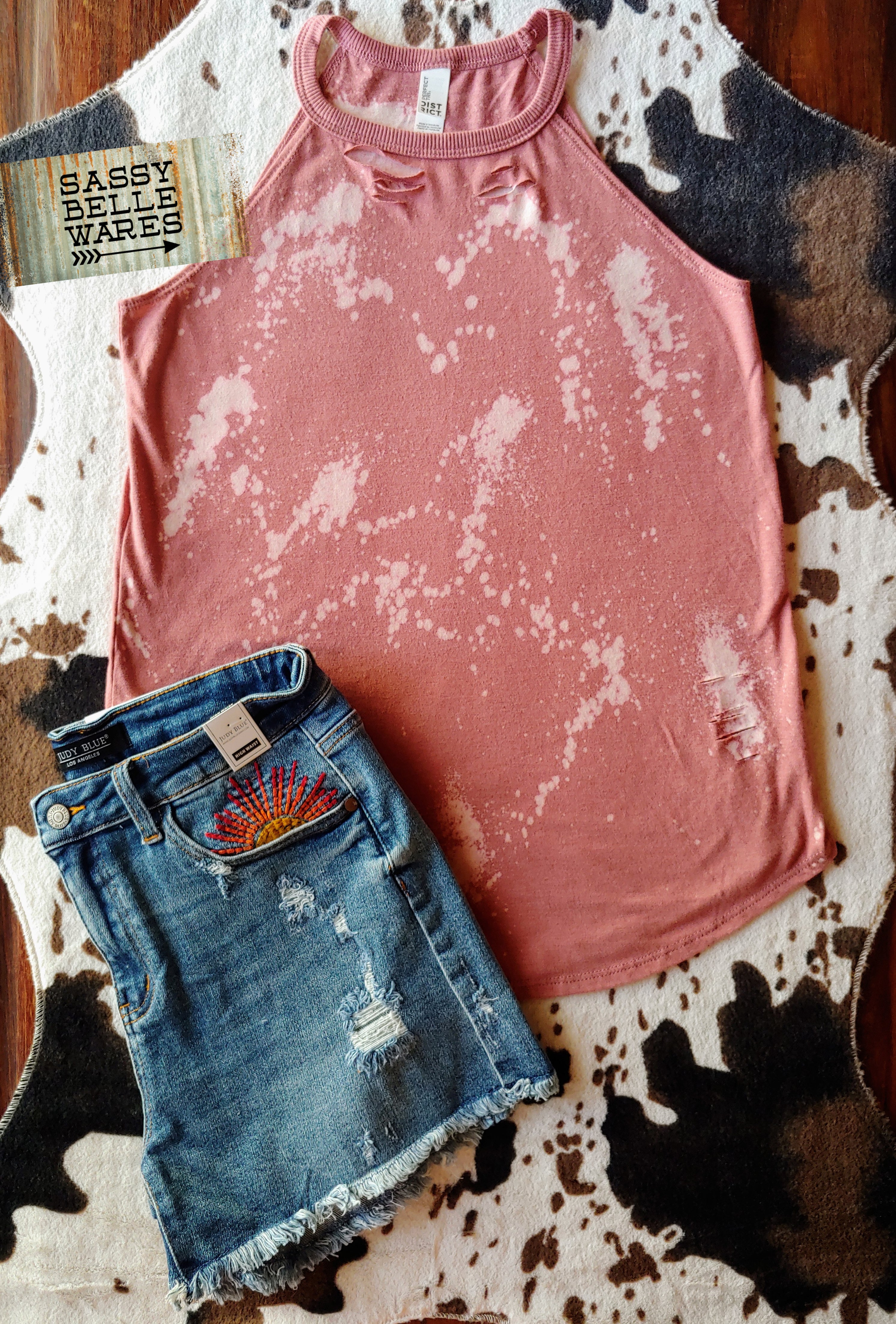Distressed Tank - Mauve