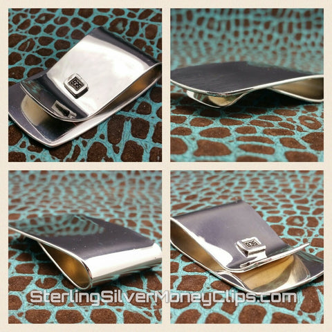 Sleek Classic with tab 925 935 Argentium Sterling Silver money clip