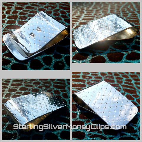 Diamond Classic 925 935 Argentium Sterling Silver money clip