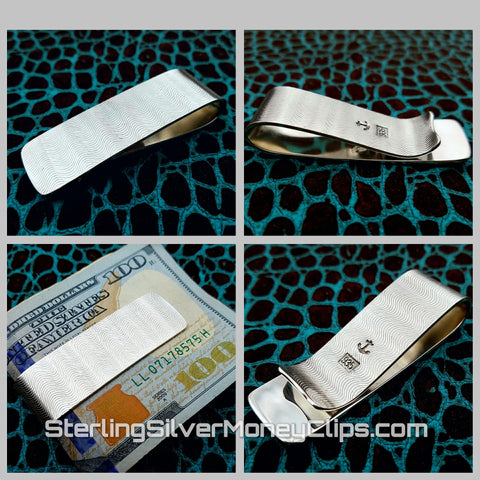 Waves Classic 925 935 Argentium Sterling Silver money clip