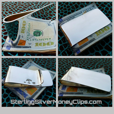 Sleek Full Fold huge 925 935 Argentium Sterling Silver money clip