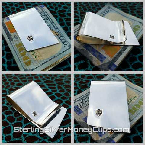 Sleek Signature Guillotine Classic 925 935 Argentium Sterling Silver money clip