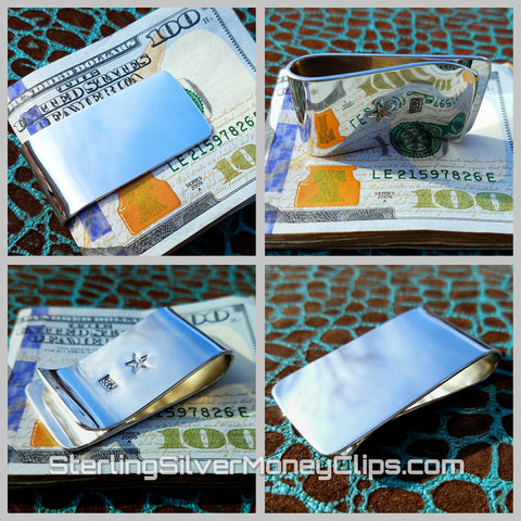 Sleek Classic 925 935 Argentium Sterling Silver money clip