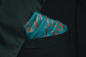Custom Hand-painted Script Teal Pocket Square - Father Of Bride, Groomsman Proposal, Best Man Proposal, Will You Be My Best Man, Gifts for Dad, Gifts for Him, Inspired With Love