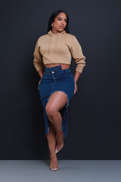 Vara Plus Size Denim Midi Skirt– Hello Curve