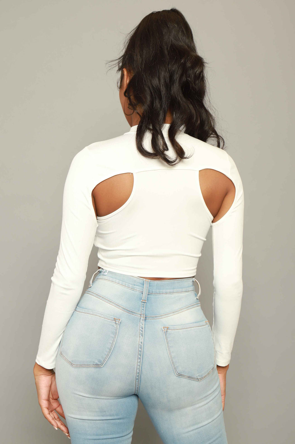 Blocked You Layered Ribbed Crop Top - White - grundigemergencyradio