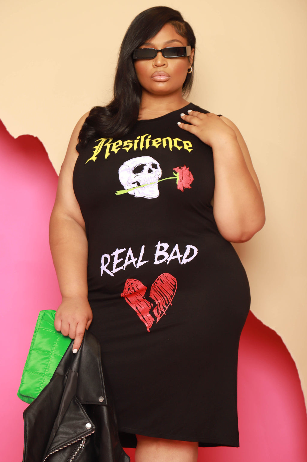 Real Bad Graphic Print Midi Dress - grundigemergencyradio