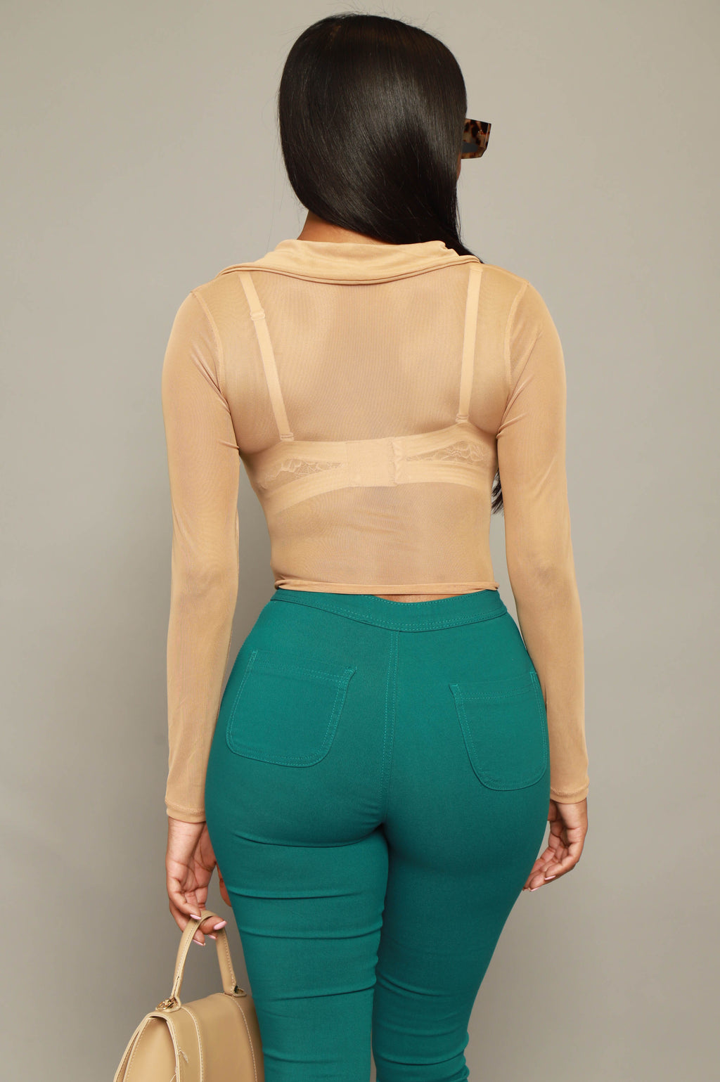 Shapeshifter Knit Mesh Crop Top - Tan - grundigemergencyradio