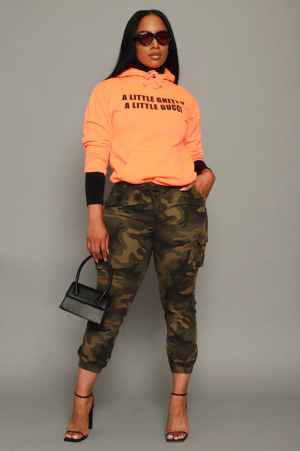 Gucci Gang Graphic Hooded Sweatshirt - Neon Orange - grundigemergencyradio