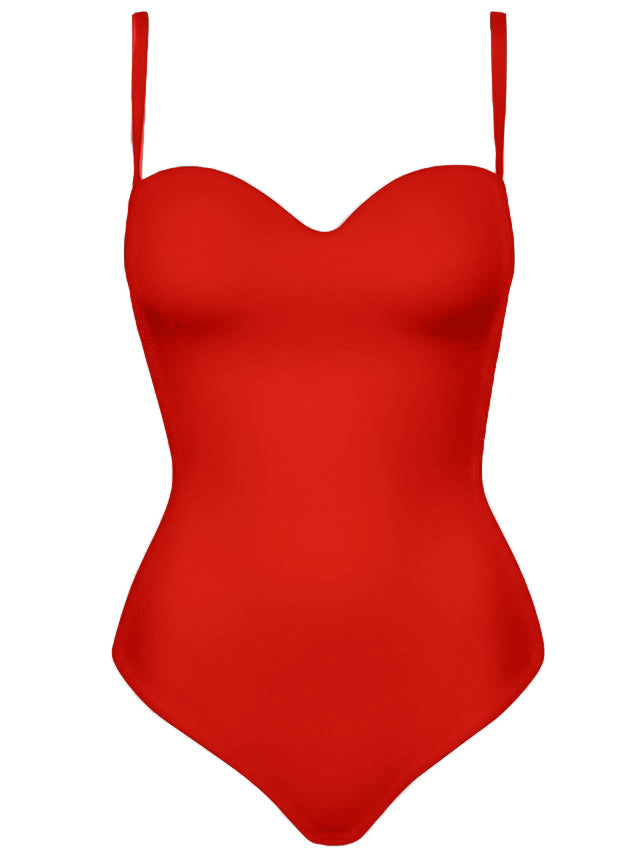 Doctored Form Shape Wear Bodysuit - Red - grundigemergencyradio
