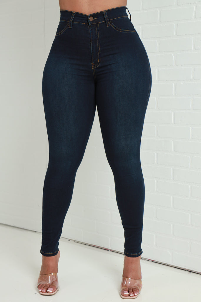 Every Morning Hourglass High Rise Stretchy Jeans - Dark Wash