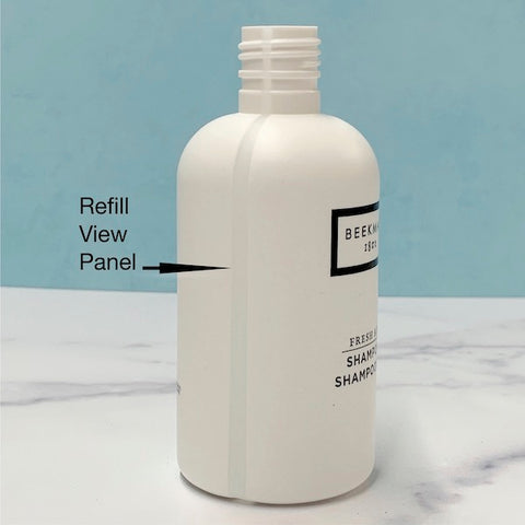 Clear View Panel for Refilling Beekman Bottles when needed | GuestOutfitters.com