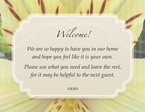 Terra Botanics Custom Welcome Cards