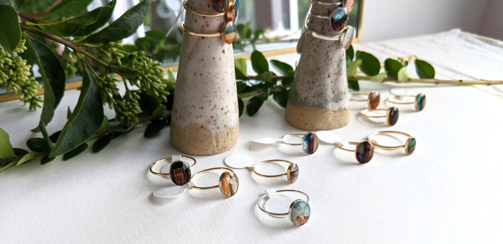 Rings by Wild Blue Yonder Wood Jewelry Handmade Rings sterling silver