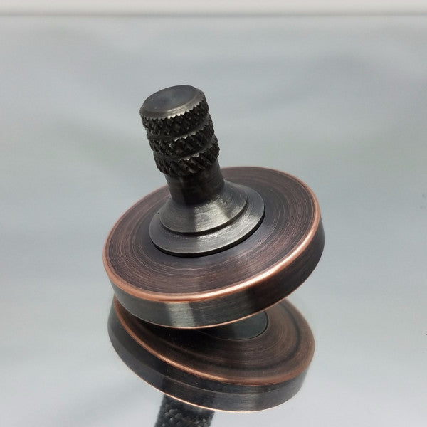 Two Step - Antique Copper and gunmetal stainless steel metal spinning top # 2