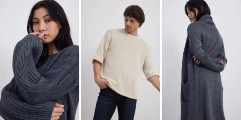 Knitted winter clothing for men and women