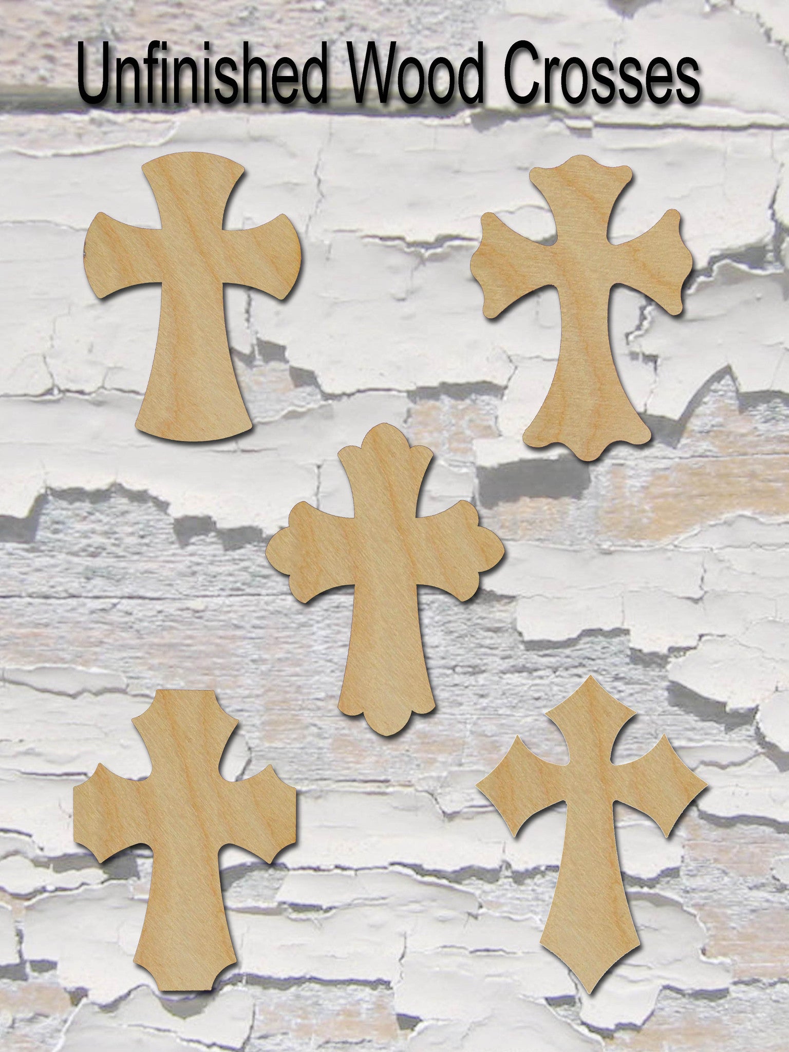 Unfinished Wood Cross MDF Craft Crosses Variety of Sizes C043