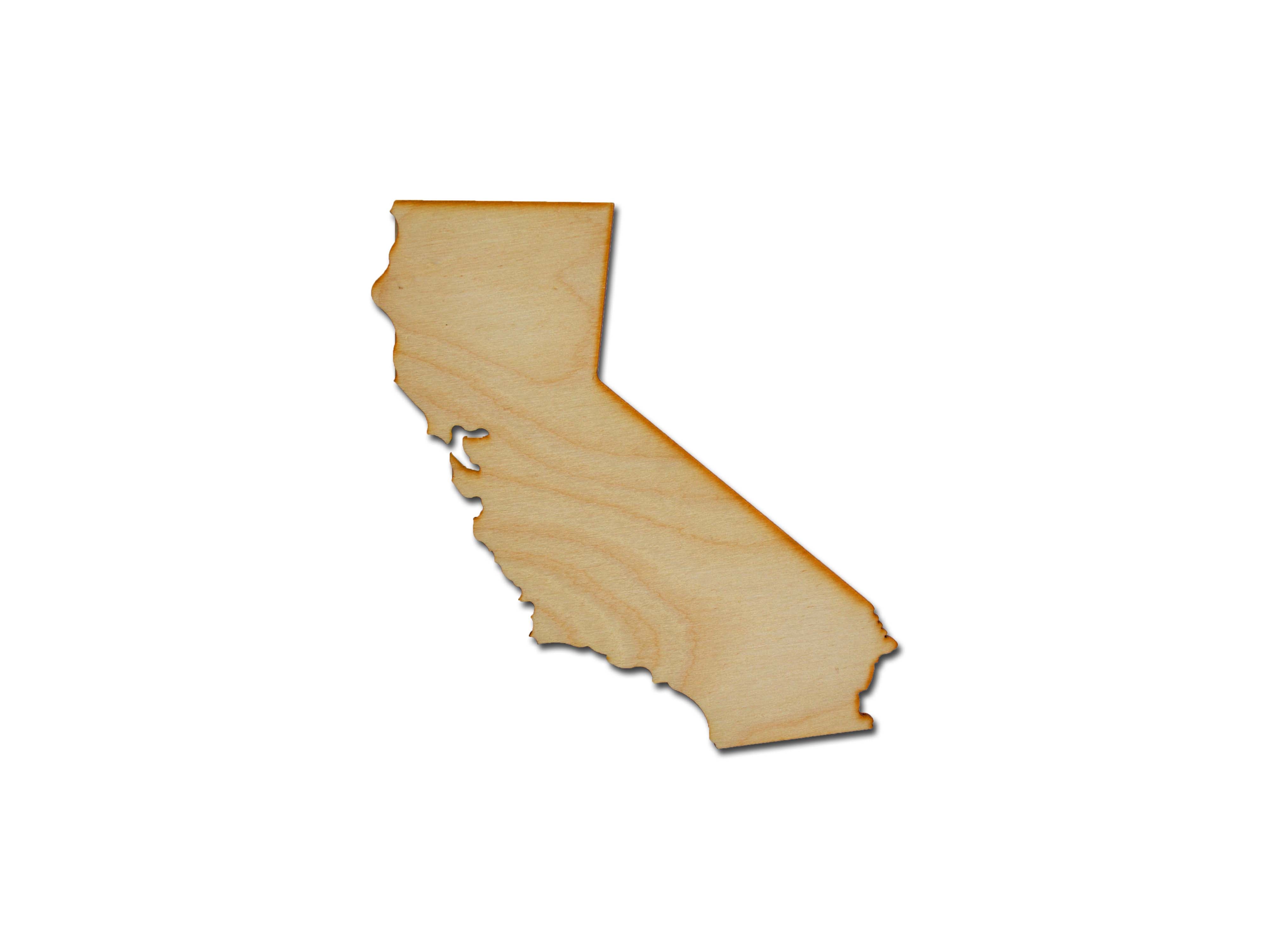 California State Shape Unfinished Wood Craft Cut Out Variety Of Sizes Artistic Craft Supply