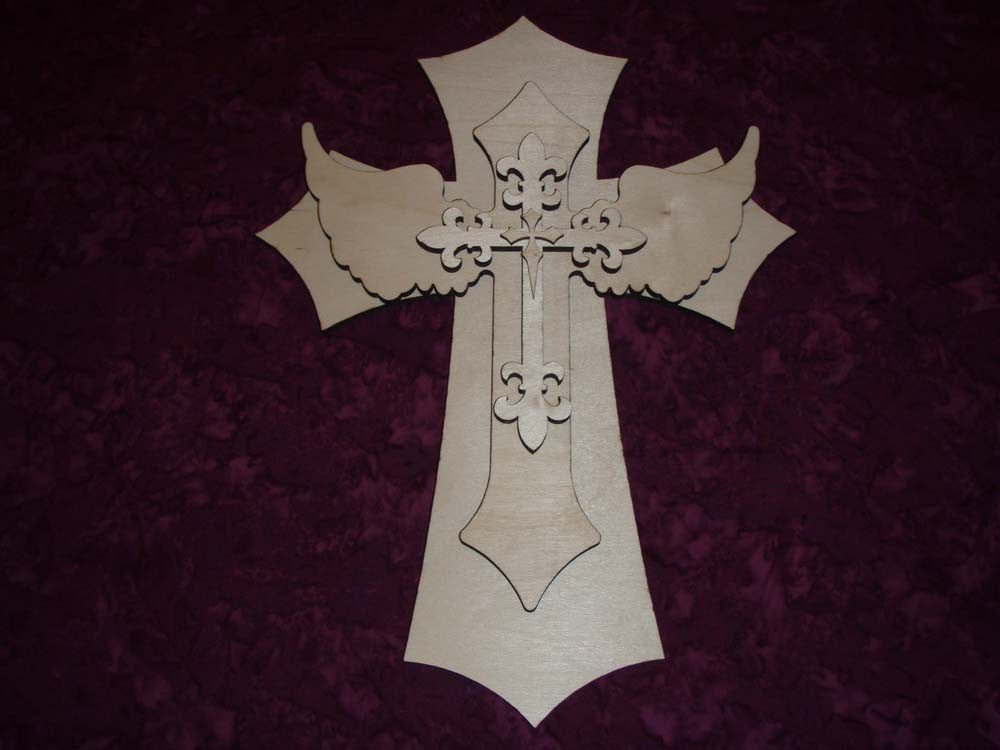 layered unfinished wood cross set 15