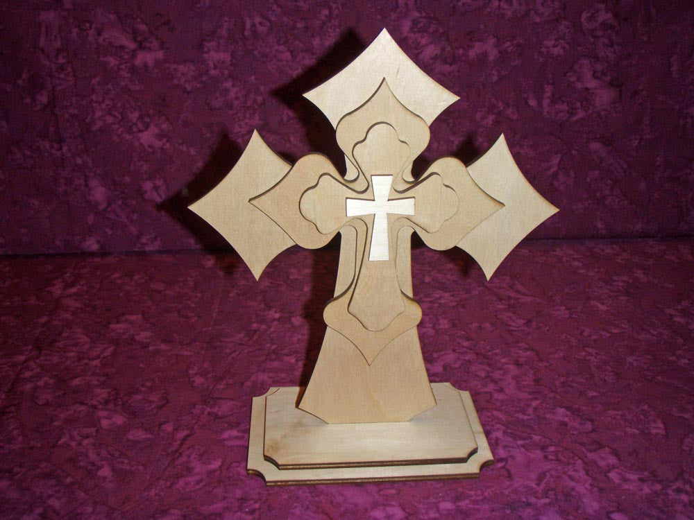 Standing Wood Cross Layered Unfinished Wooden Crosses 
