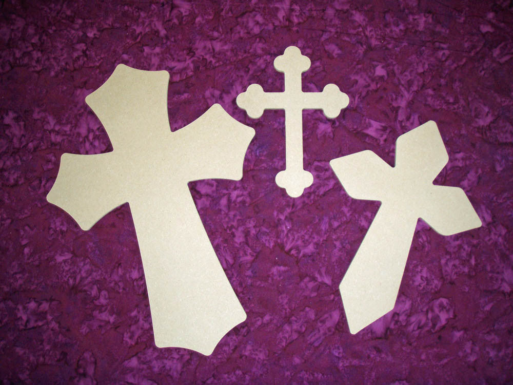 Layered Unfinished Wood Cross Set 15" Inch Tall MLC15-306 