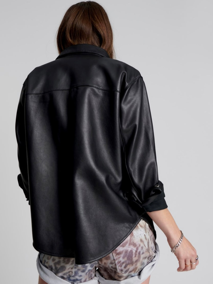 Aria Leather Oversized Shacket