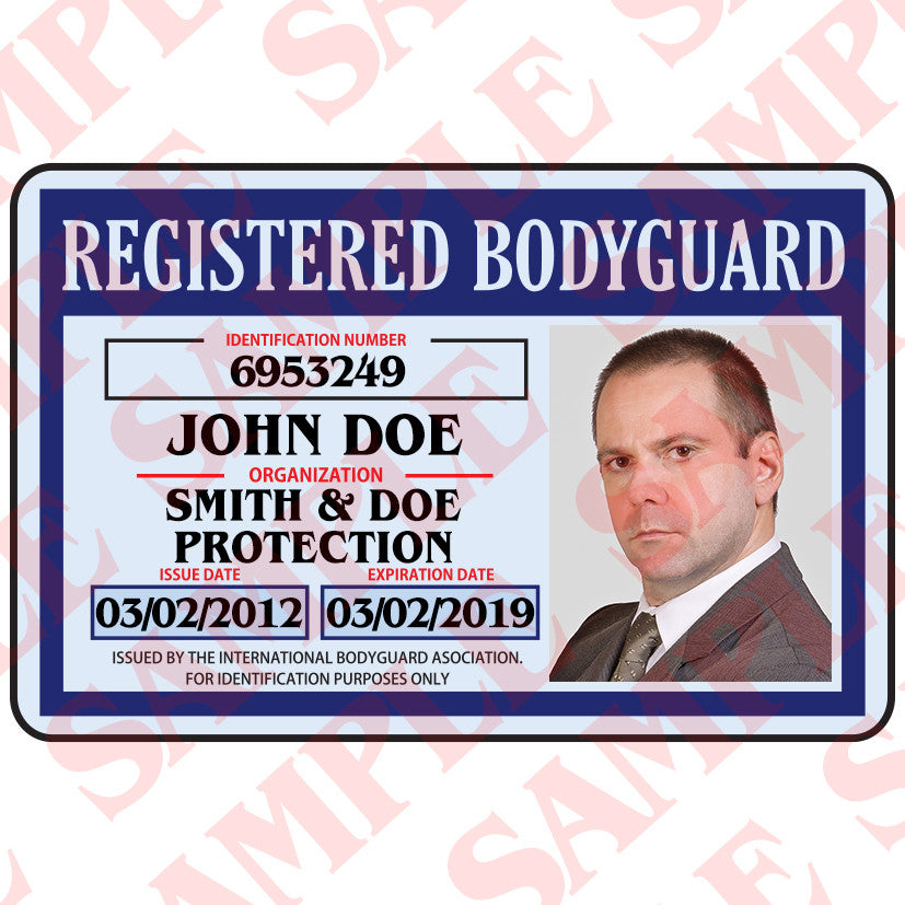 Registered Bodyguard Custom ID  Card MaxArmory