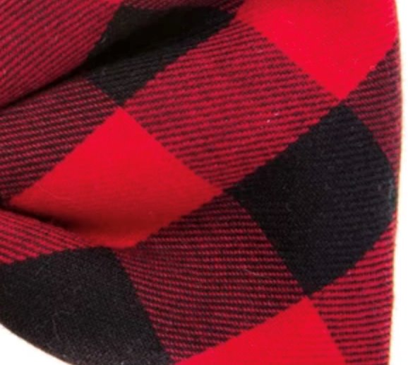 Red and Black Buffalo Check Flannel Dog Bandana