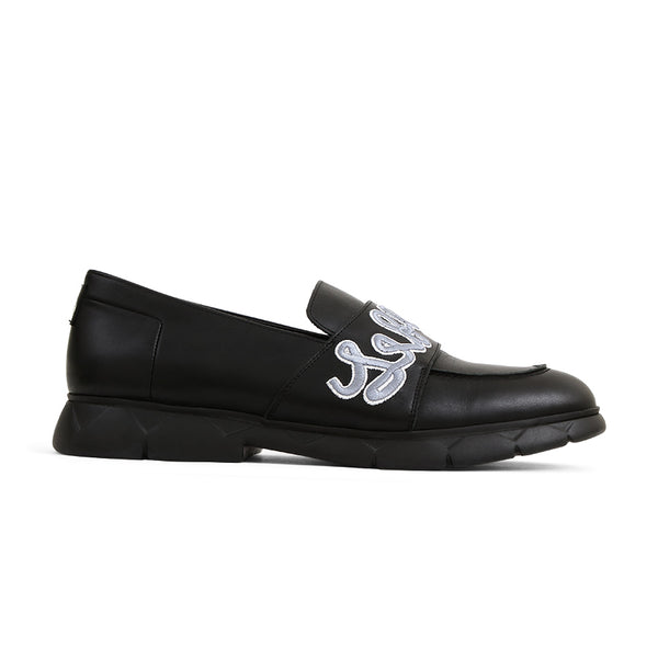 black leather designer shoes