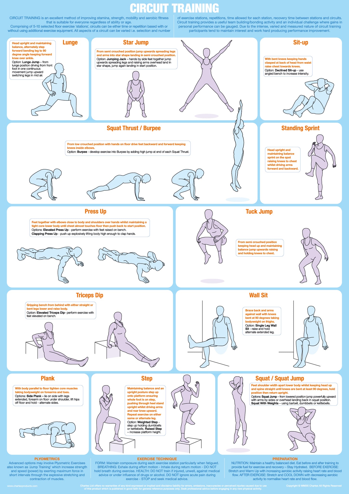 Circuit Training Exercise Chart – Chartex