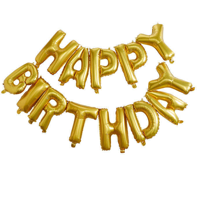 Gold Happy Birthday Foil Balloon Bunting