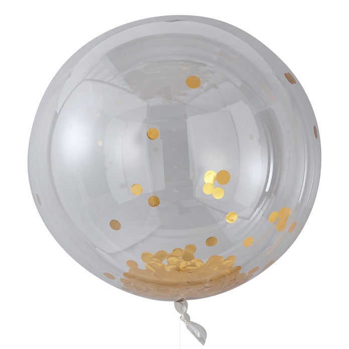 Large Gold Confetti Orb Balloons