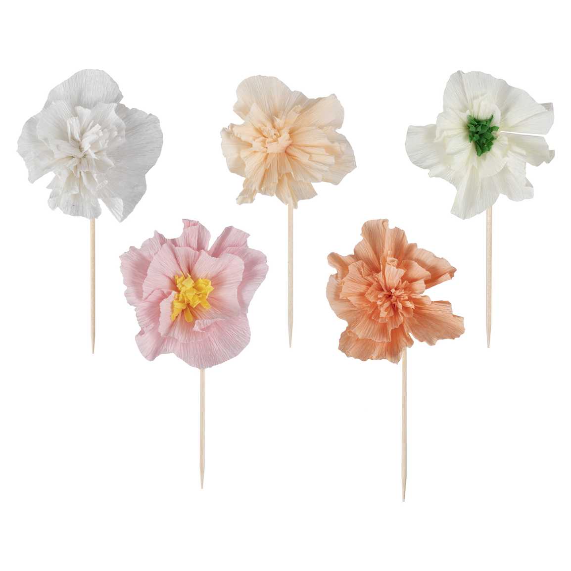 Tissue Paper Flower Cake Toppers