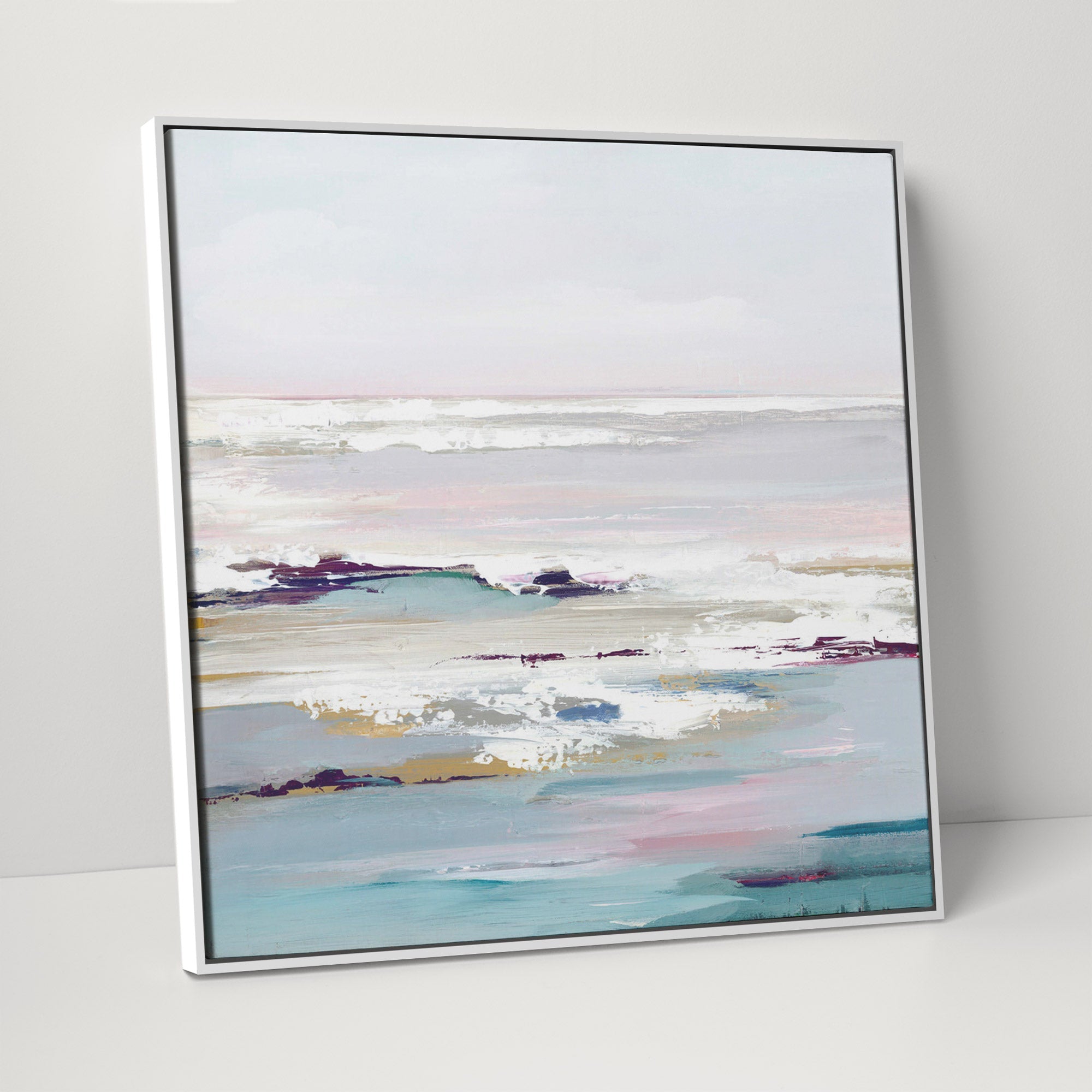 Purple Tides Framed Canvas Print