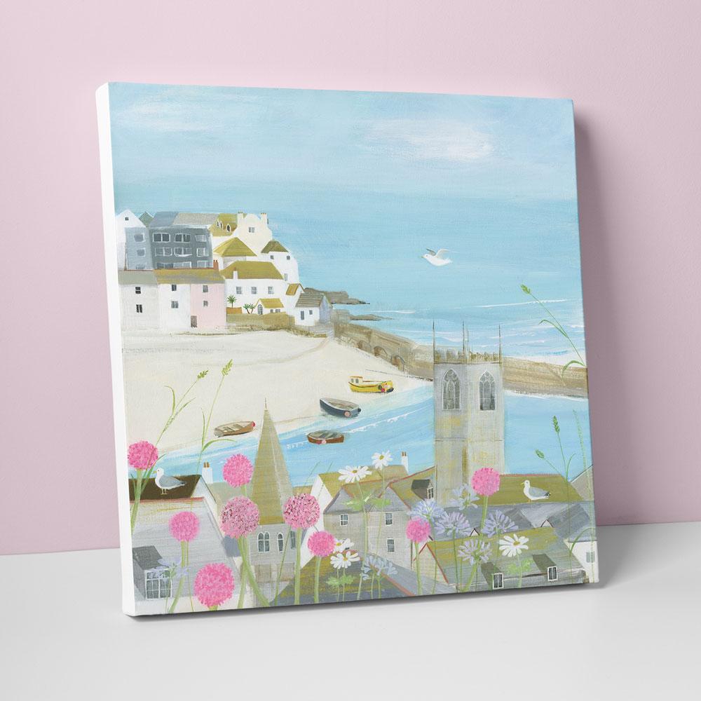 Flowers Above The Harbour Small Canvas