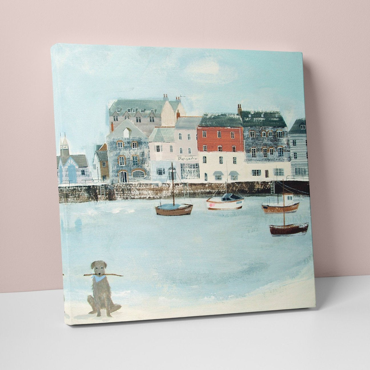 Padstow Harbour Dog Medium Canvas