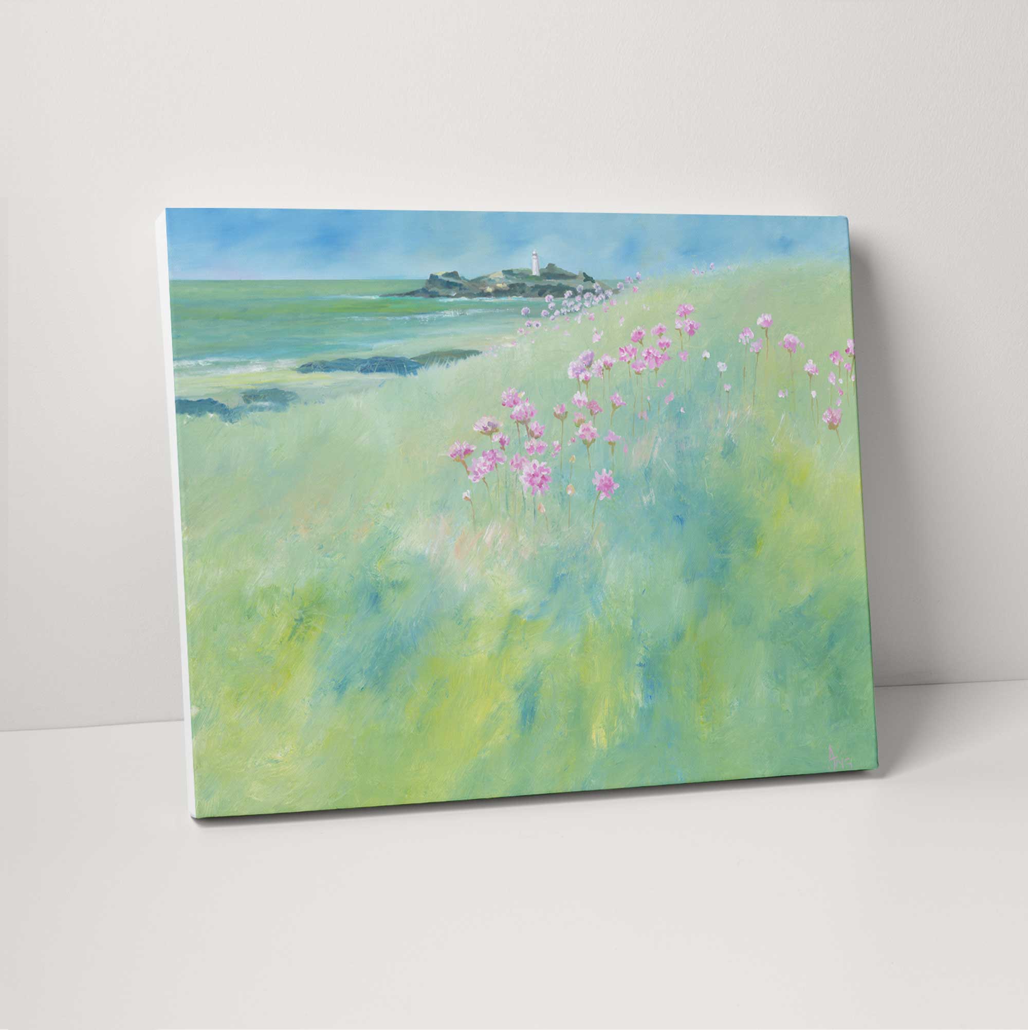 Sea Pinks Hill Canvas