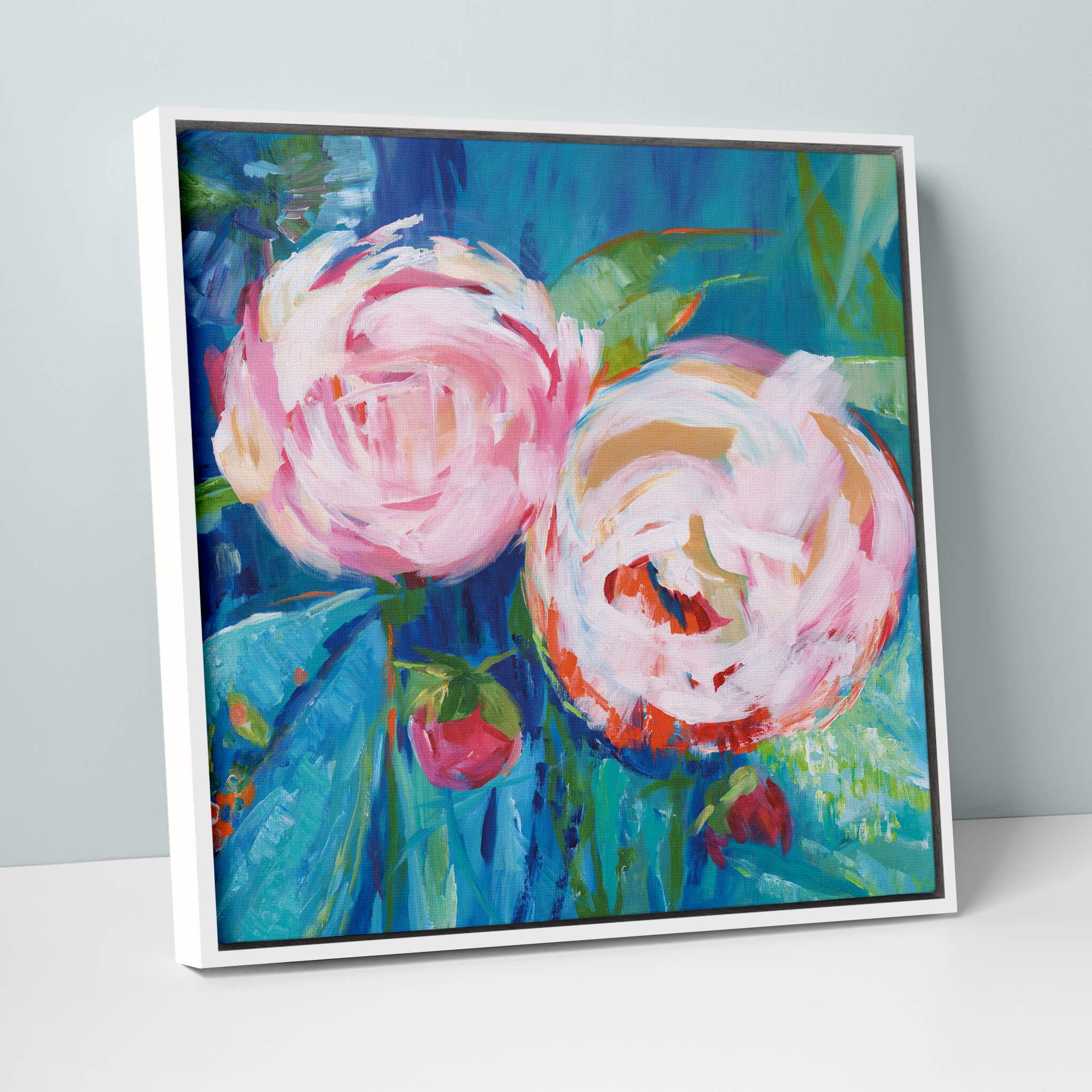 First Peony Of Summer Large Framed Canvas