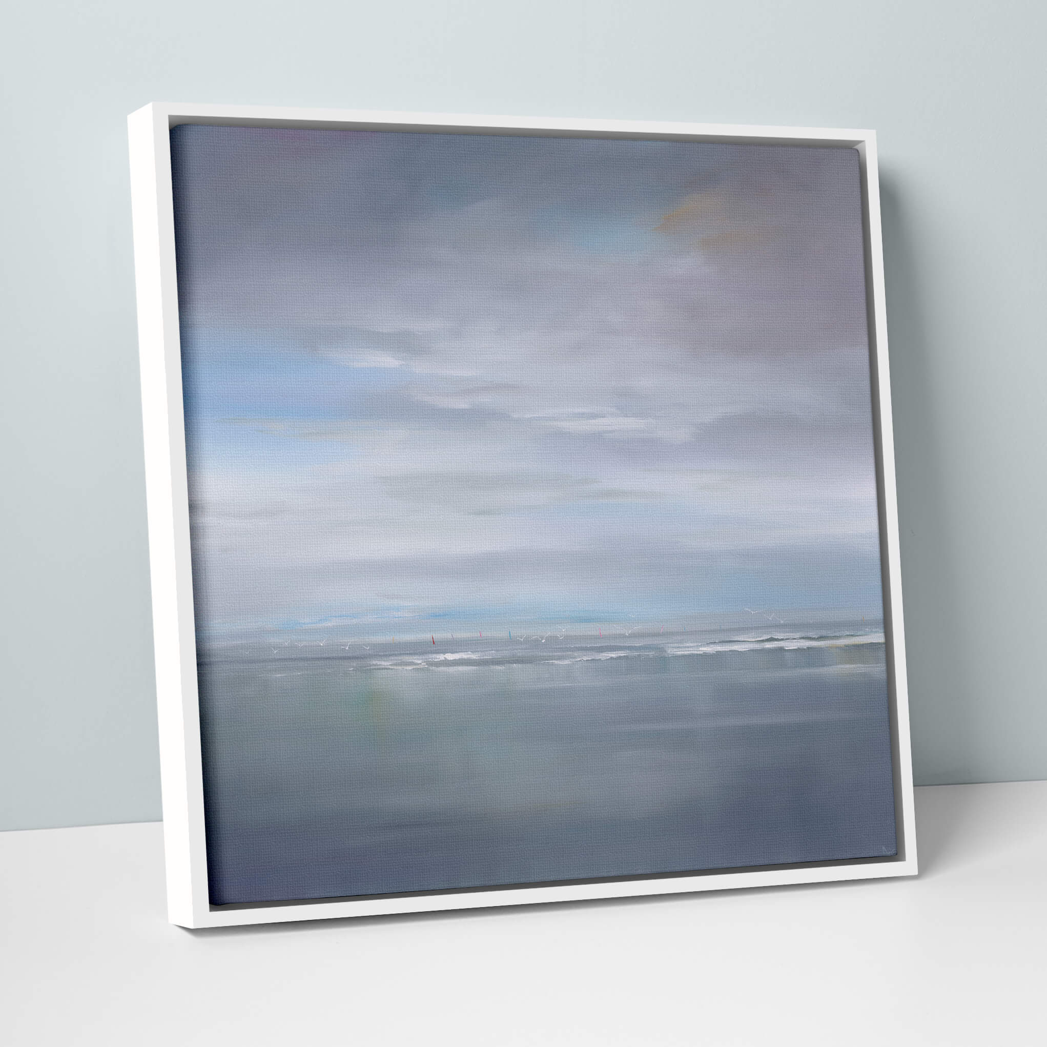 Silver Surf Framed Canvas