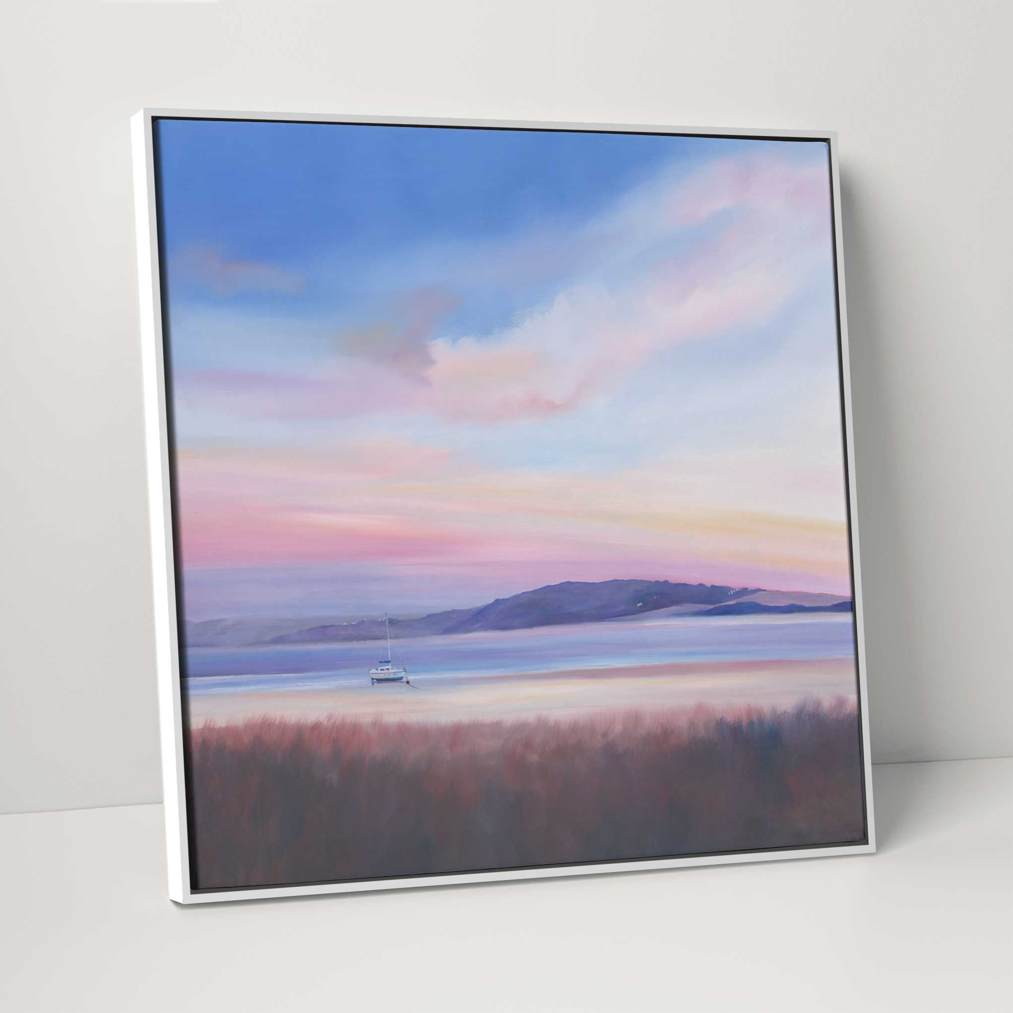 Sundown Camel Estuary Framed Canvas