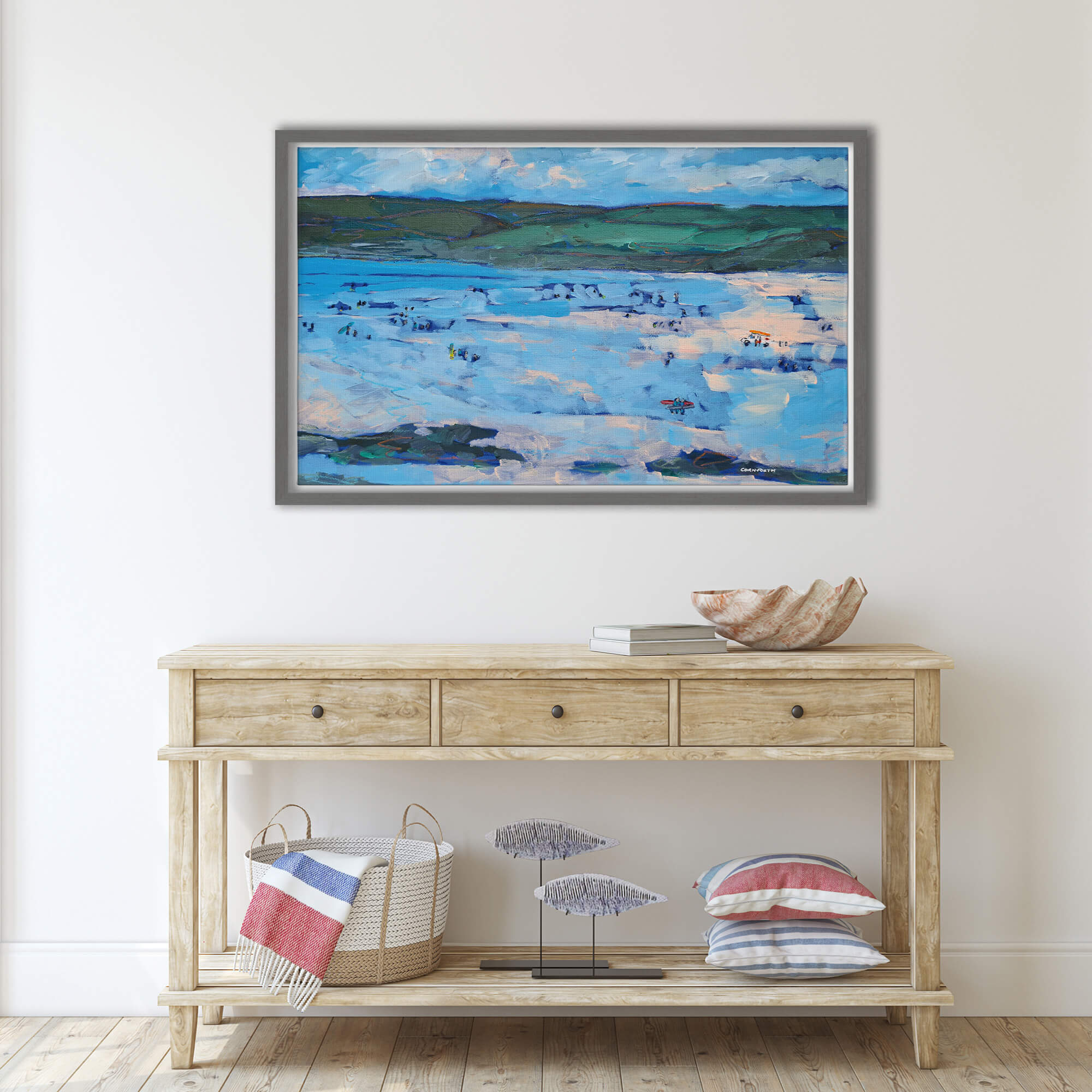 Polzeath Large Framed Canvas