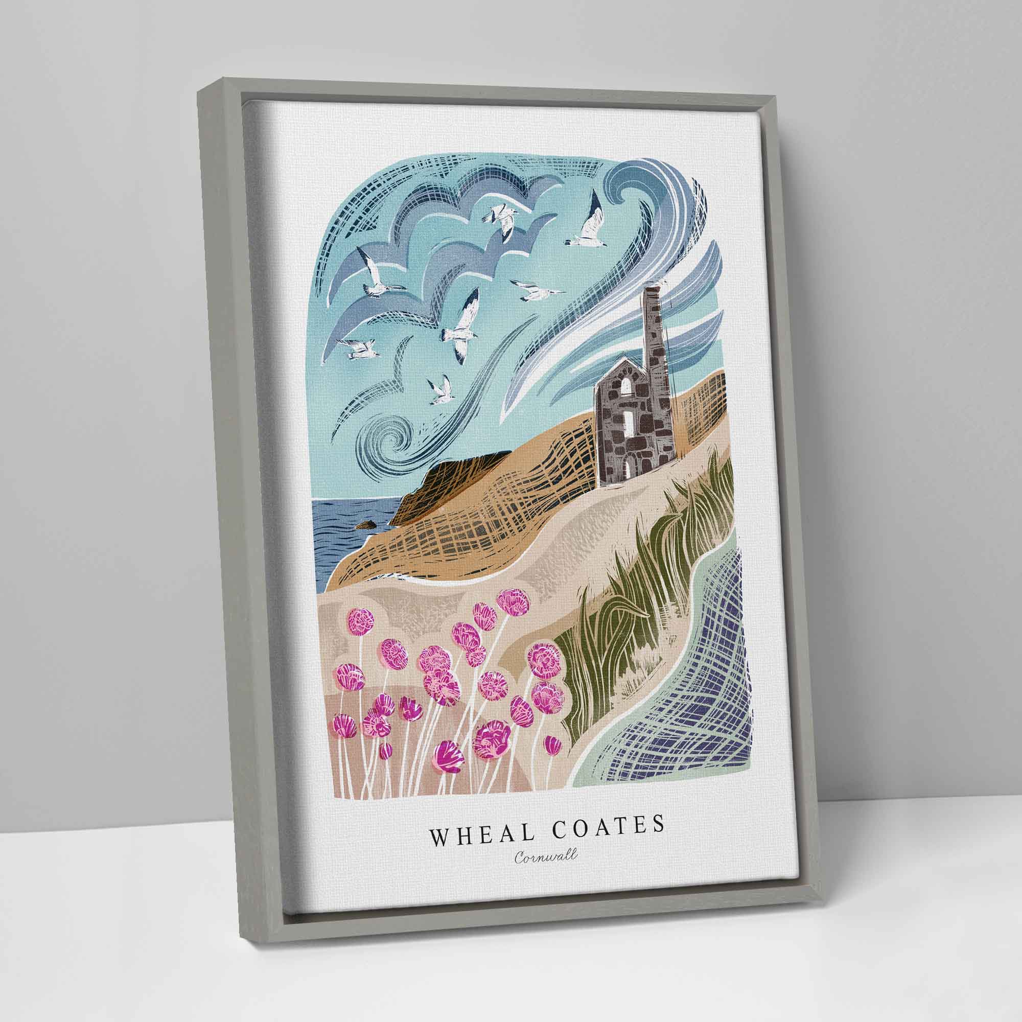 Wheal Coates Arched Lino Framed Canvas